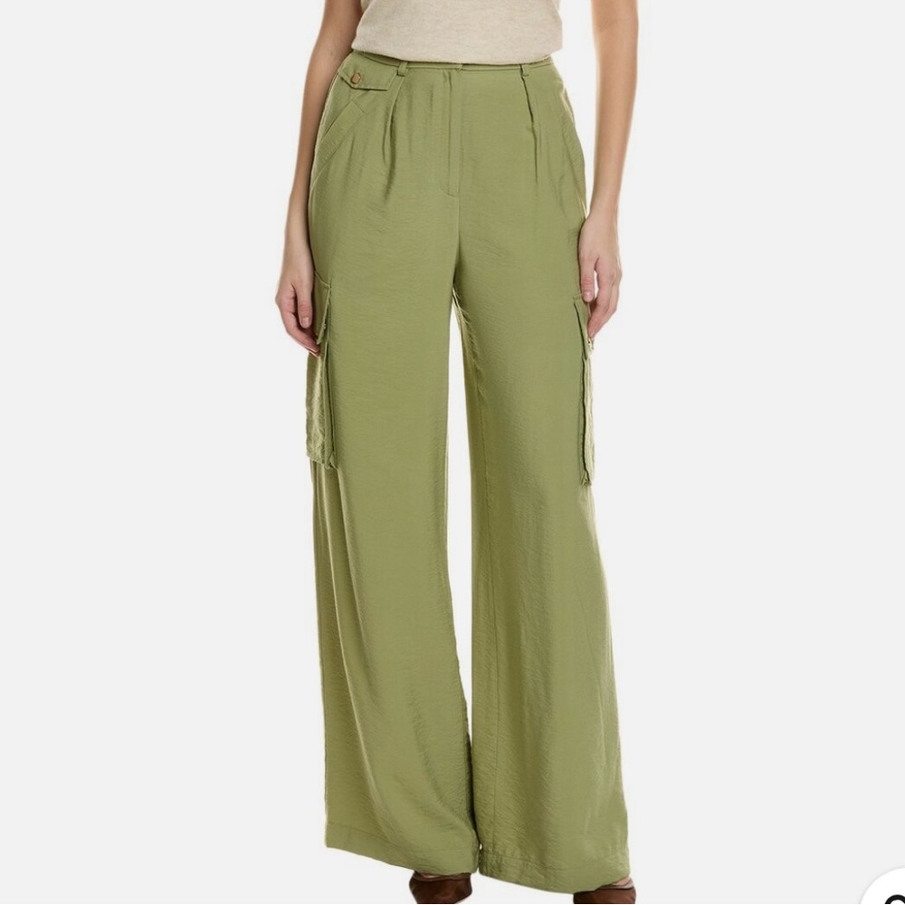 RAMY BROOK EMIL PANT SIZE 2 NWT Olive Green Wide-Leg Cargo Pants LOOK! - Picture 2 of 8